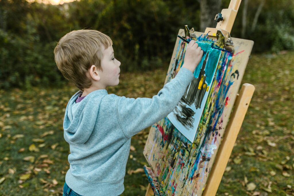 A child's painting at outdoor