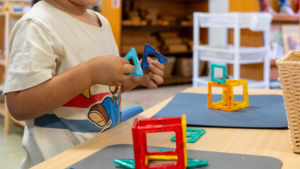 child playing with toy