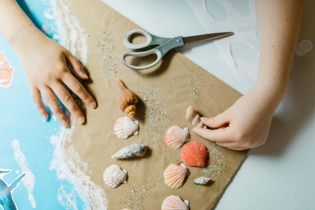 children nature shell craft
